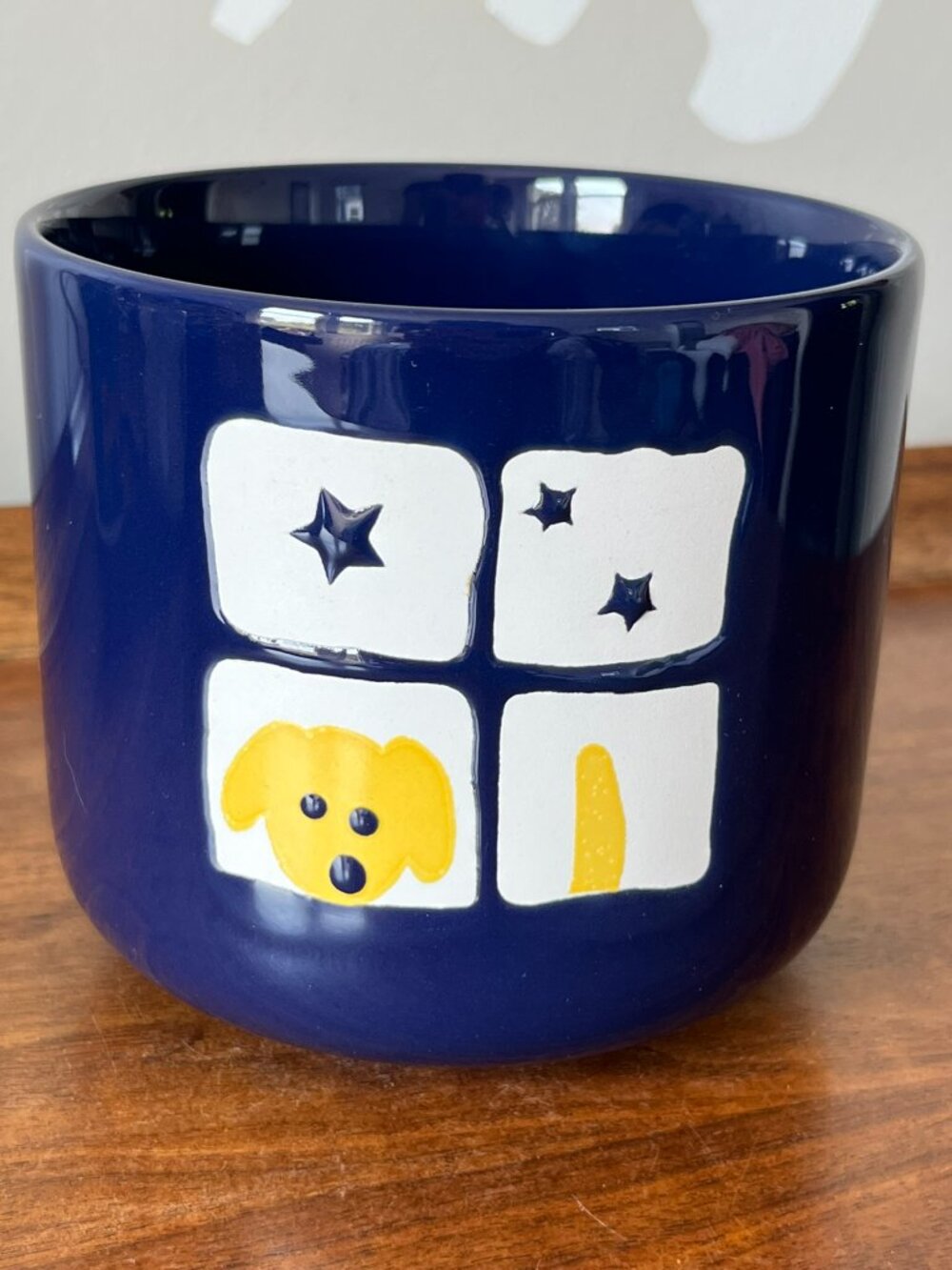 Waechtersbach Dog Canister Jar NO LID - Use as Planter? | Germany Blue Window